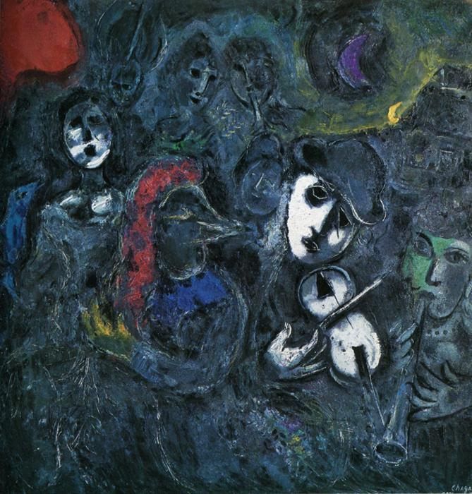 Marc Chagall Clowns at Night